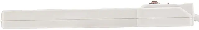 Alt view image 4 of 4 - Surge Protector Power Strip, 6-Outlet with 200J Protection, Circuit Breaker, LED Indicator, On/Off Switch, Wall-Mounting, 2ft Extension Cord, White, 2-Pack