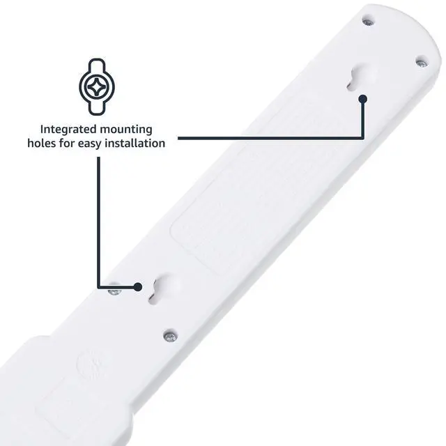 Alt view image 3 of 4 - Surge Protector Power Strip, 6-Outlet with 200J Protection, Circuit Breaker, LED Indicator, On/Off Switch, Wall-Mounting, 2ft Extension Cord, White, 2-Pack