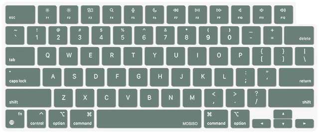 Main image of Keyboard Cover Skin Compatible with MacBook Air 15 inch M3 M2 | A3114 A2941/Air 13.6 A3113 A2681/Pro 14/16 M4 M3 M2 M1, Midnight Green
