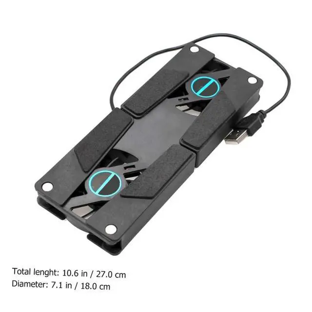 Alt view image 2 of 7 - 2PCS Dual Fan Laptop Cooling Pad with Slip Mat Low Noise USB Cooler Stand for All Laptop Ventilated Support Base for Enhanced Heat Dissipation