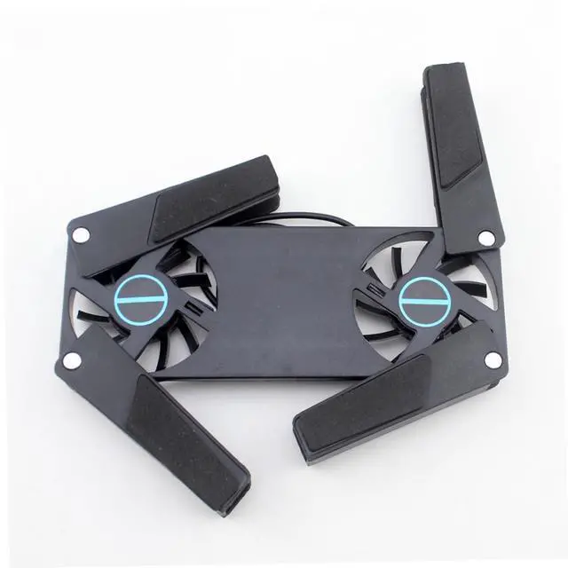 Alt view image 4 of 7 - 2PCS Dual Fan Laptop Cooling Pad with Slip Mat Low Noise USB Cooler Stand for All Laptop Ventilated Support Base for Enhanced Heat Dissipation