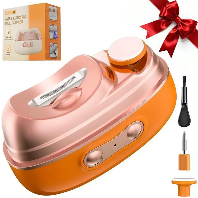Main image of 4-in-1 Electric Nail Clipper with LED Light Quiet Rechargeable Nail Grooming Kit, Grinder & Polisher, 2 Speed, Nail Debris Collector, Portable Gift Set