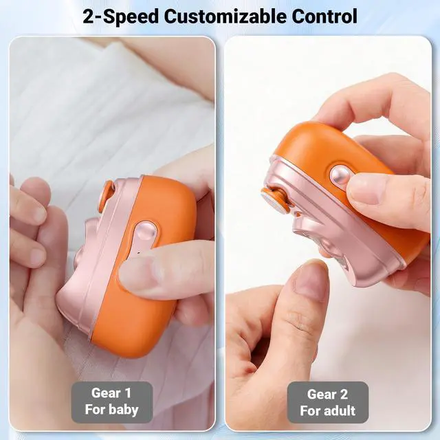 Alt view image 5 of 7 - 4-in-1 Electric Nail Clipper with LED Light Quiet Rechargeable Nail Grooming Kit, Grinder & Polisher, 2 Speed, Nail Debris Collector, Portable Gift Set