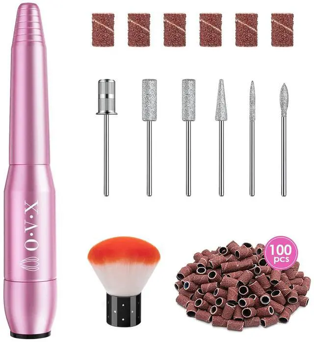 Main image of Portable Electric Nail Drill File Machine with Acrylic Nail Kit Set | Professional 20000rpm Manicure Pedicure with Sanding Bands Brush for Nail Art Gel Nail Polish Tips Clippers