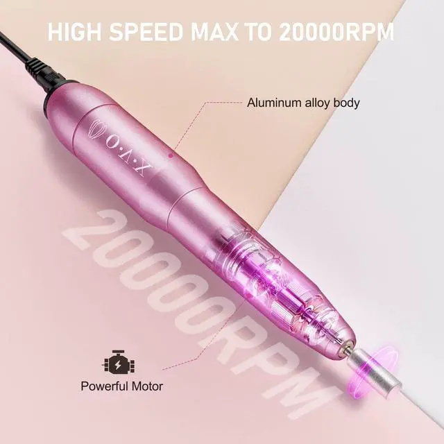 Alt view image 2 of 7 - Portable Electric Nail Drill File Machine with Acrylic Nail Kit Set | Professional 20000rpm Manicure Pedicure with Sanding Bands Brush for Nail Art Gel Nail Polish Tips Clippers