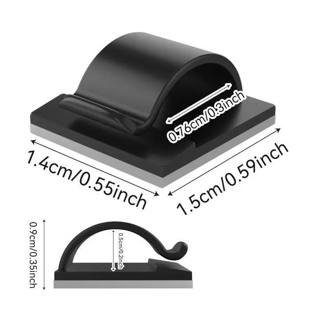 Alt view image 4 of 7 - 30 Pieces Adhesive Cable Clips Wire Clips Cable Wire Management Wire Cable Holder Clamps Cable Tie Holder for Car, Office and Home