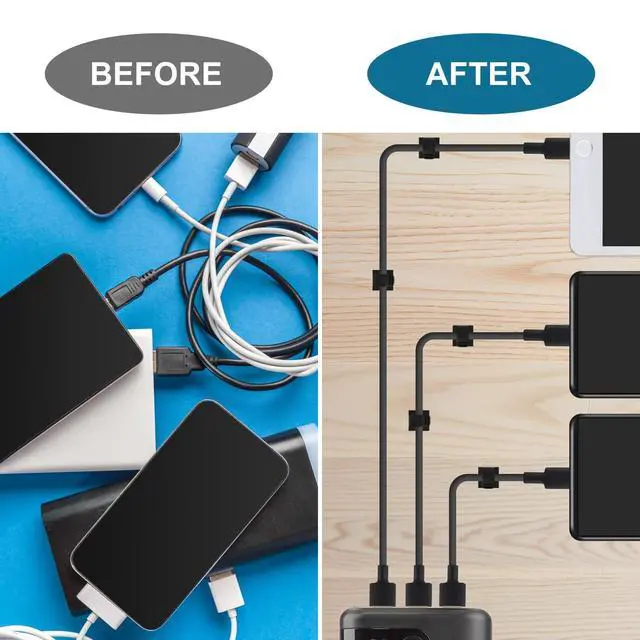 Alt view image 6 of 7 - 30 Pieces Adhesive Cable Clips Wire Clips Cable Wire Management Wire Cable Holder Clamps Cable Tie Holder for Car, Office and Home