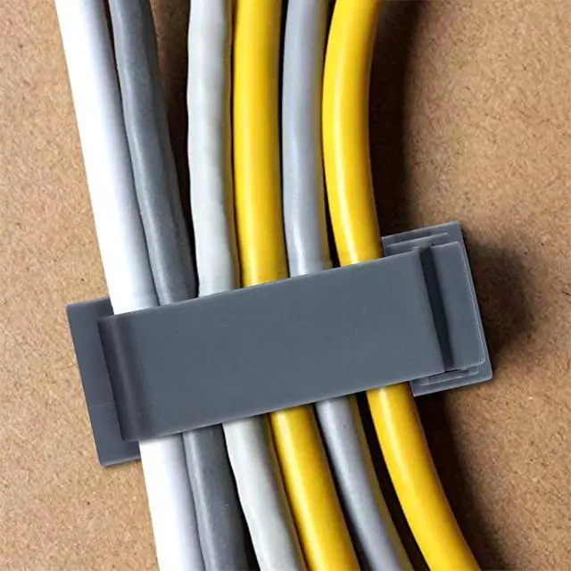 Alt view image 2 of 7 - 50Pcs Self Adhesive Cable Management Clips, Cable Organizers Wire Clips Cord Holder for TV PC Ethernet Cable Under Desk Home Office (Grey)