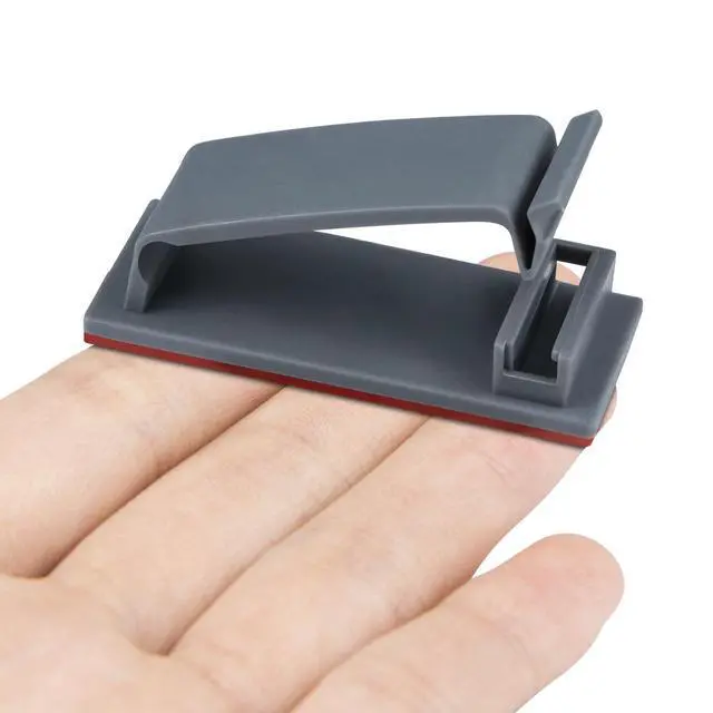 Alt view image 3 of 7 - 50Pcs Self Adhesive Cable Management Clips, Cable Organizers Wire Clips Cord Holder for TV PC Ethernet Cable Under Desk Home Office (Grey)