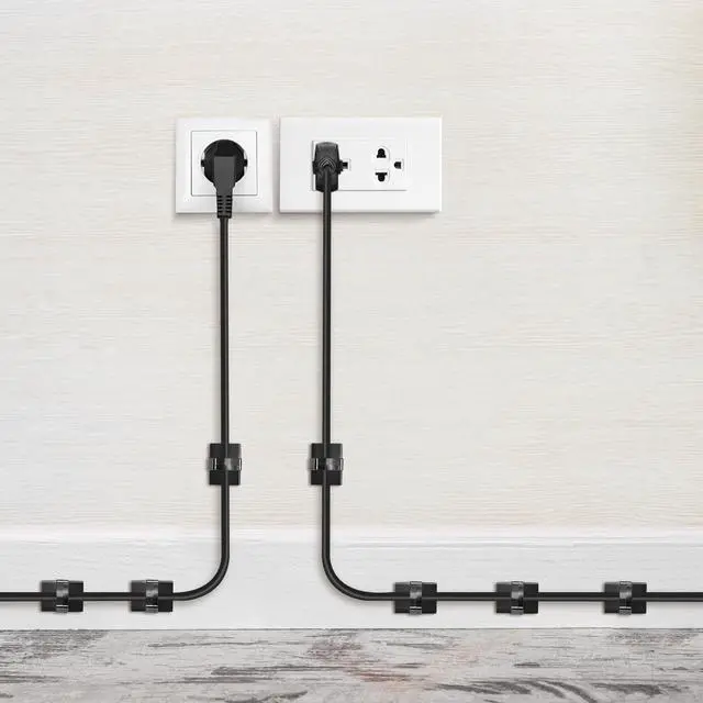Alt view image 6 of 6 - 100Pcs Adhesive Cable Clips | Strong Self-Adhesive Cord Organizer, Wire Management Clips for Office, Home, Car