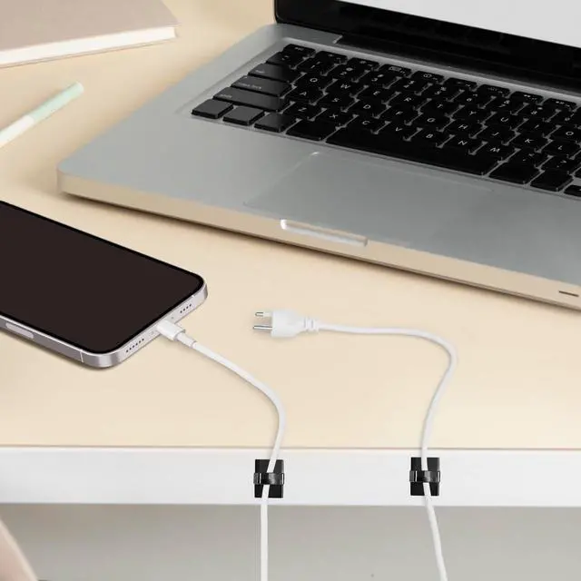 Alt view image 5 of 6 - 100Pcs Adhesive Cable Clips | Strong Self-Adhesive Cord Organizer, Wire Management Clips for Office, Home, Car