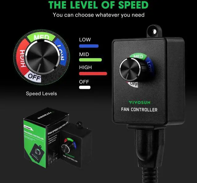 Alt view image 4 of 7 - Variable Speed Controller Cordless Vent Blower Speed Adjuster for Inline Duct Exhaust Fan
