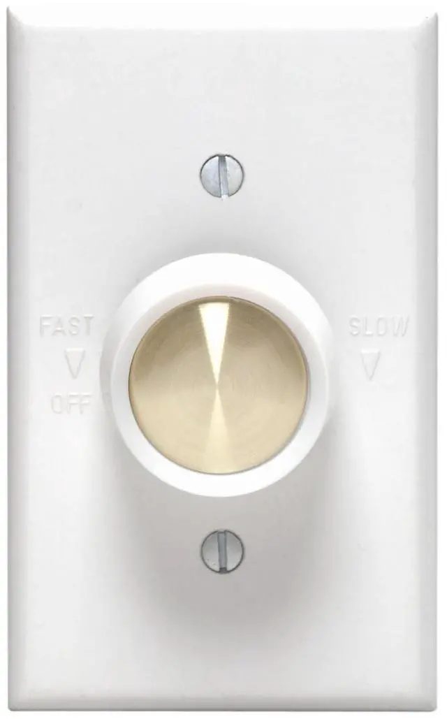 Main image of Full Range Variable Fan Speed Control, 120 Vac, 60 Hz, 5 A, Switch, 612-6616-W, White