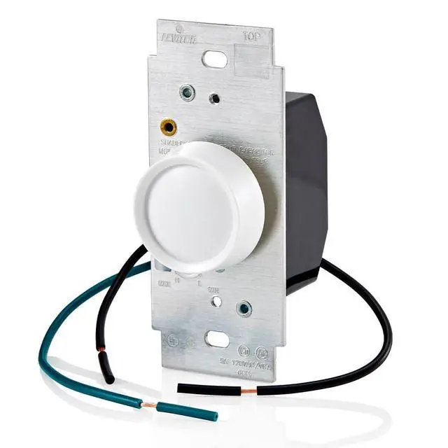 Alt view image 3 of 5 - Trimatron Rotary Fan Speed Control Switch, 5A, Full Range, Variable Speed, Single Pole, 6616-W, White