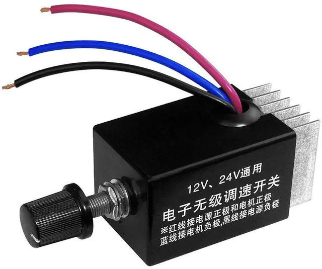 Main image of DC Motor Speed Controller Universal DC 12V 24V 10A Electronic Stepless Speed Regulator Switch for Car Truck Fan Heater Control