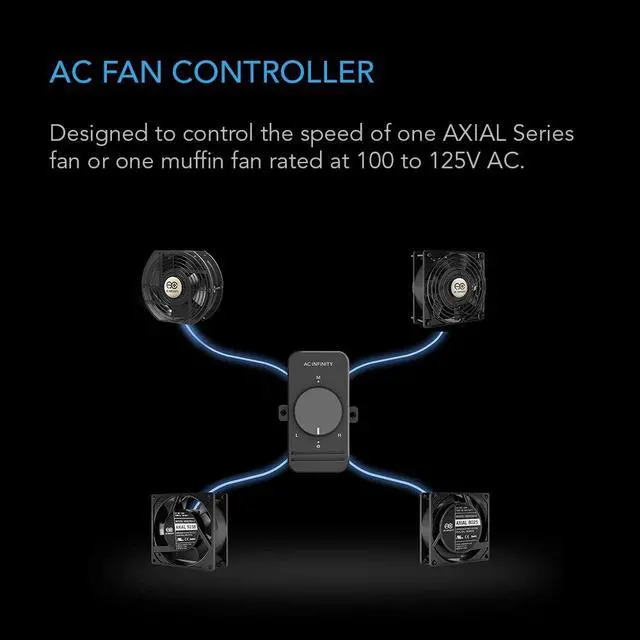Alt view image 2 of 5 - Fan Speed Controller for 100-125V AC Axial Muffin Cooling Fans. | Single Connector, for DIY Cooling Ventilation Exhaust Projects