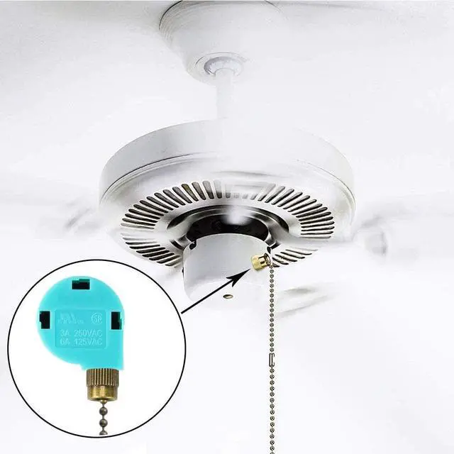 Alt view image 2 of 3 - Ceiling Fan Switch 3 Speed 4 Wire Zing Ear ZE-268S6, Fan Pull Chain Switch Replacement Speed Control,Compatible with Hunter Ceiling Fans, Wall Lamps, Cabinet Light (Nickel)2 Pcs