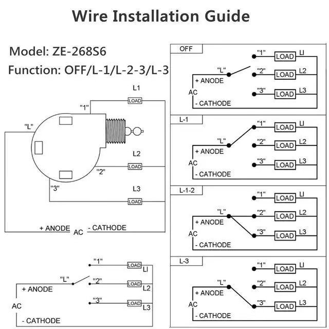 Alt view image 5 of 7 - Ceiling Fan Switch 3 Speed 4 Wire Zing Ear ZE 268S6 Pull Chain Switch Control Replacement 3 Speed Control S Witch Ceiling Fans, Wall Lamps, Cabinet Light