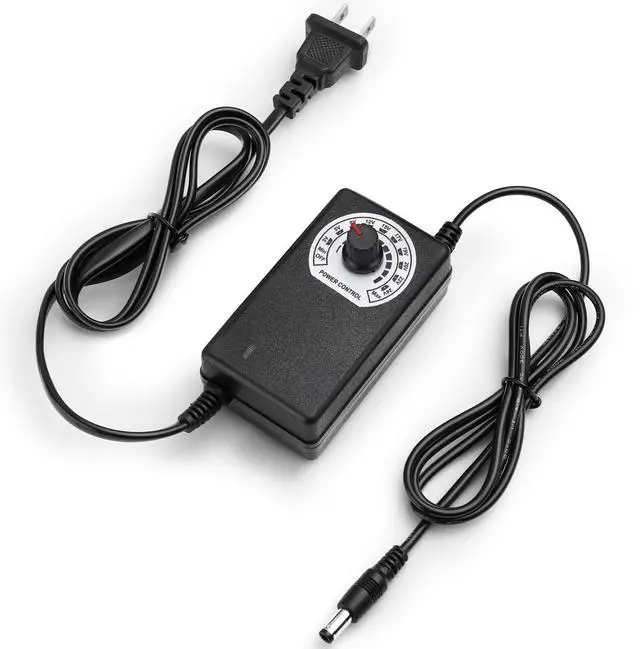 Main image of Adjustable Fan Speed Controller 3V-24V 1A, Variable Voltage Supply | 24W AC/DC Power Adapter for Cooling Fan, DC Motor & LED Strip Lights | Universal Replacement Power Converter