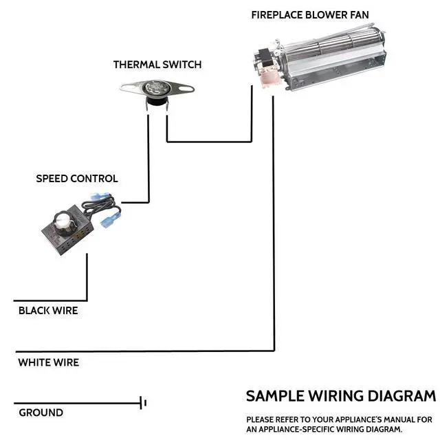 Alt view image 3 of 3 - Rheostat Variable Speed Control for Gas Fireplace Fan, Fan Kit, Wood Stove Fan, Fan Controller for Various Fireplace Blower Kits