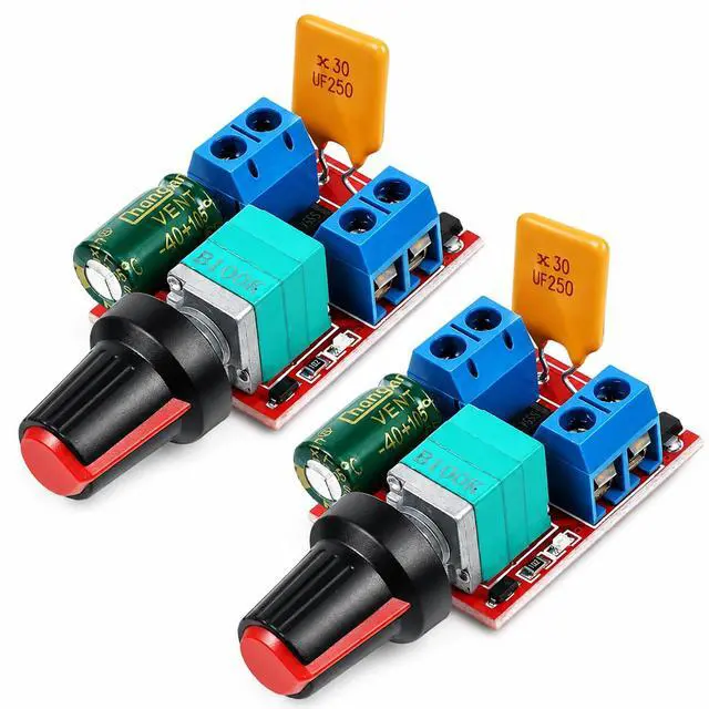 Main image of Mini Motor PWM Speed Controller 12V Mini Speed Controller | Small LED Dimmer MotorSpeeds Controllers 5A 90W 3V 6V 12V 24V 35V Adjustable Driver Switchfor Fan DIY Projects (2PCS)