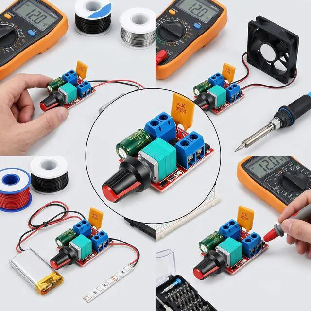 Alt view image 3 of 7 - Mini Motor PWM Speed Controller 12V Mini Speed Controller | Small LED Dimmer MotorSpeeds Controllers 5A 90W 3V 6V 12V 24V 35V Adjustable Driver Switchfor Fan DIY Projects (2PCS)