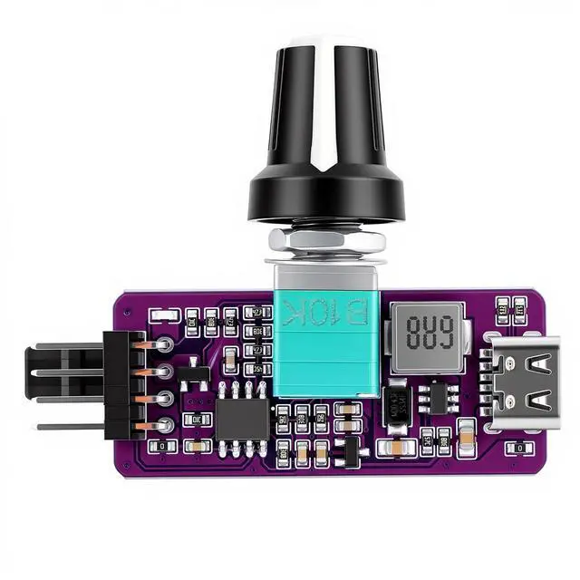 Alt view image 3 of 5 - DIY Type C 5V to 12V 4 Pin PWM Fan Speed Adapter Controller Supported PC Cooling Fan, Max 12V 8W Output