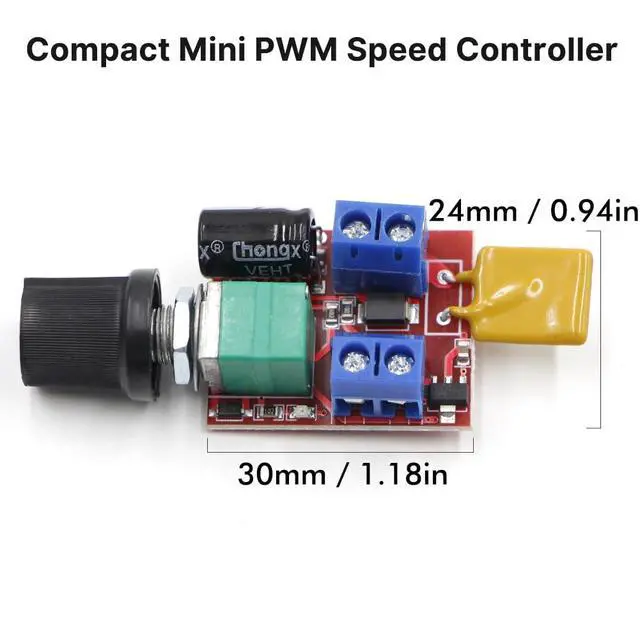 Alt view image 2 of 7 - PWM DC Motor Speed Controller 5A 3V-35V Speed Control Switch LED Dimmer for DC Brush Motor Fan DIY Projects (2PCS)