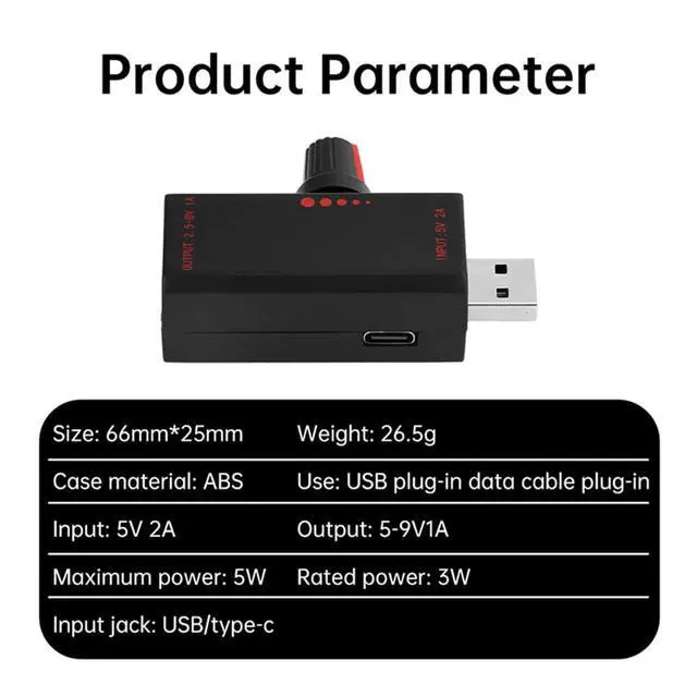 Alt view image 6 of 7 - USB Fan Speed Controller PWM Motor Controller with DC Motor Speed Control, 5V 2A PWM Control, Adjustable Knob Switch