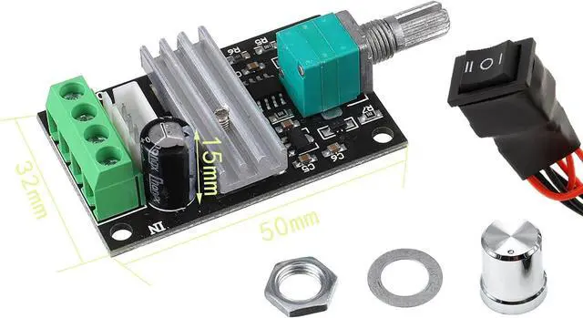 Alt view image 2 of 6 - DC6V-28V-3A-80W Motor Speed Controller | PWM Speed Adjustable Reversible Switch 1203BB Motor Driver Reversing for Fan, Fish Tank Pump