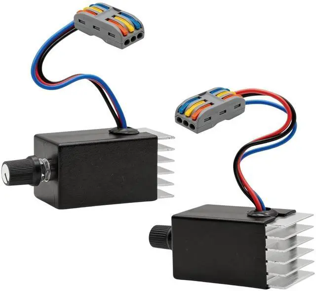 Main image of DC Motor Speed Controller 12V 24V 10A PWM, Universal Electronic Stepless Variable Regulator Switch with Heat Sink & Lever Wire Connectors for Easy Wiring, Car Truck Fan Heater Blower Control