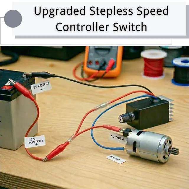 Alt view image 6 of 7 - DC Motor Speed Controller 12V 24V 10A PWM, Universal Electronic Stepless Variable Regulator Switch with Heat Sink & Lever Wire Connectors for Easy Wiring, Car Truck Fan Heater Blower Control