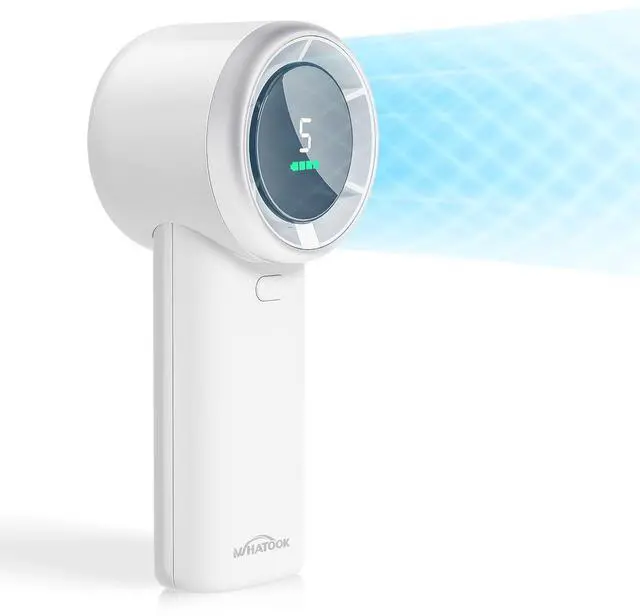 Main image of Portable Handheld Mini Fan: High Speed Cooling Fan, 10 Hours Battery Life, USB Rechargeable, Small Essentials for Women, Beach Travel, Vacation (White)