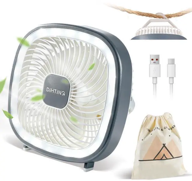 Main image of 8 Inch Desk Fan Rechargeable, Quiet Personal Table Fan with Night Light | Portable USB Fan Personal Fan Cordless For Office Bedroom Sleeping Dorm Travel, 3 Speeds, 180°Tilt Adjustable