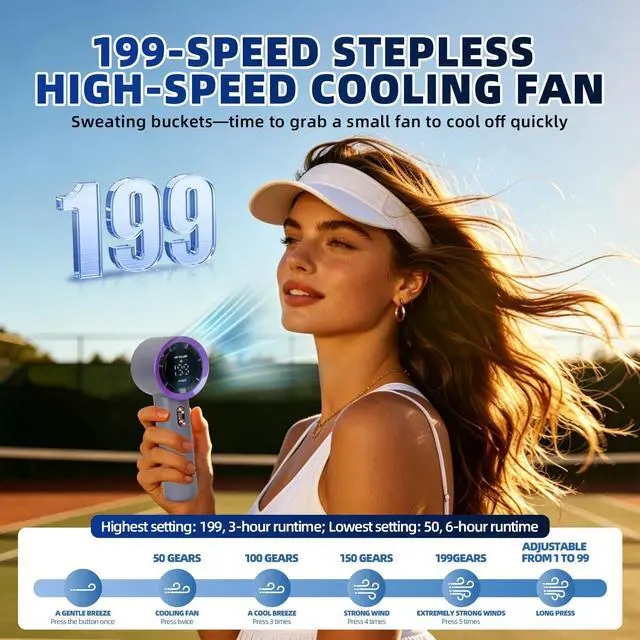 Alt view image 3 of 6 - Portable Handheld Fan, Compact Personal Mini Fan (Beige)