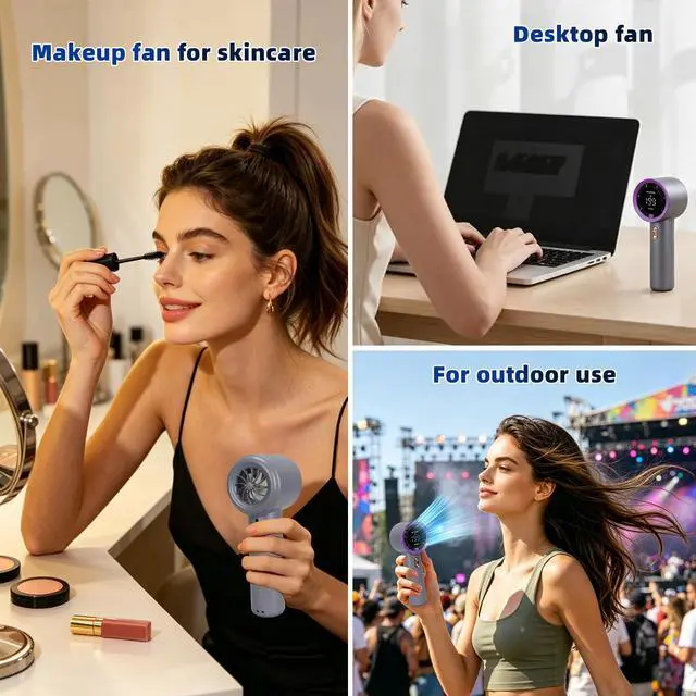 Alt view image 5 of 6 - Portable Handheld Fan, Compact Personal Mini Fan (Beige)