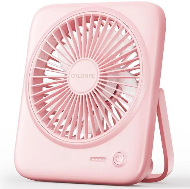 Main image of Personal Portable Desk Fan, 4000mAh Small Rechargeable Portable Fan Battery Operated & USB Powered for Travel Sleeping Bedroom Office Home Table, Cordless, Quiet, 4-Speed, 6.5 Inch (Pink)