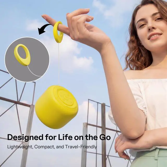 Alt view image 6 of 7 - Portable Bluetooth Speakers with Strap Easy to Carry Mini Speaker | Wireless Waterproof with Loud Stereo Sound, 20 Hours Playtime, Rechargeable Battery, Built-In Microphone, Yellow