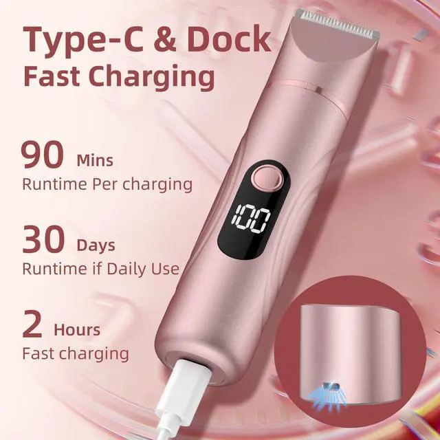 Alt view image 7 of 7 - Bikini Trimmer for Women 3 in 1 Electric Shaver Razors Nose Hair Trimmer Waterproof Pubic Hair for Underarm Leg Arm Body (Rose Gold)