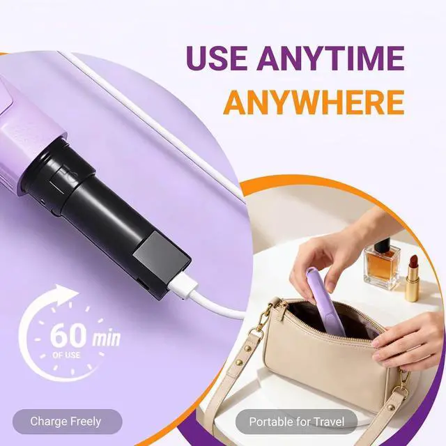 Alt view image 7 of 7 - Electric Razors for Women, 3-in-1 Painless Electric Shaver for Women for Legs, Underarm face & Bikini, Pubic Hair Trimmer, Waterproof Bikini Trimmer USB Lady Shaver, Electric Leg Shaver, Purple