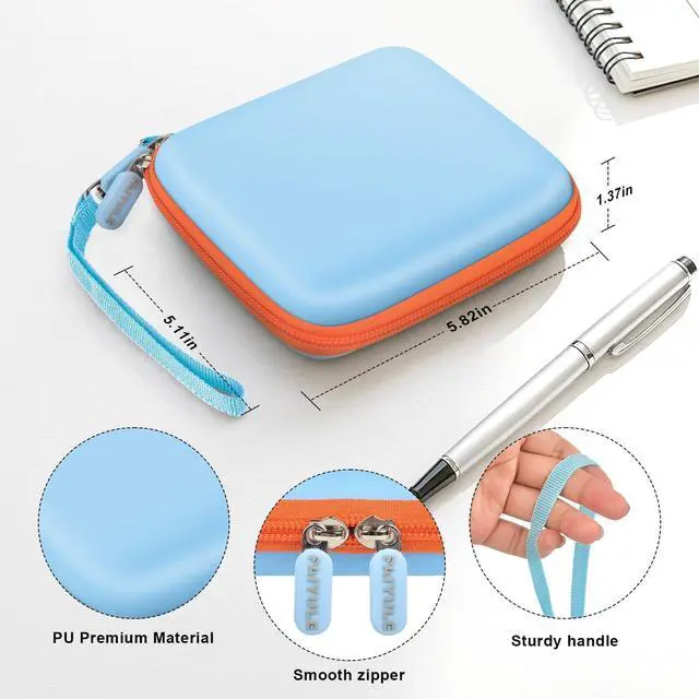 Alt view image 2 of 7 - Dual SSD Case for 2 SanDisk Extreme Portable SSDs & Extreme PRO | Elastic Straps Secure Two Drives, Mesh Pocket Organizes Cables, Carabiner Adds Portability, Blue, Case Only