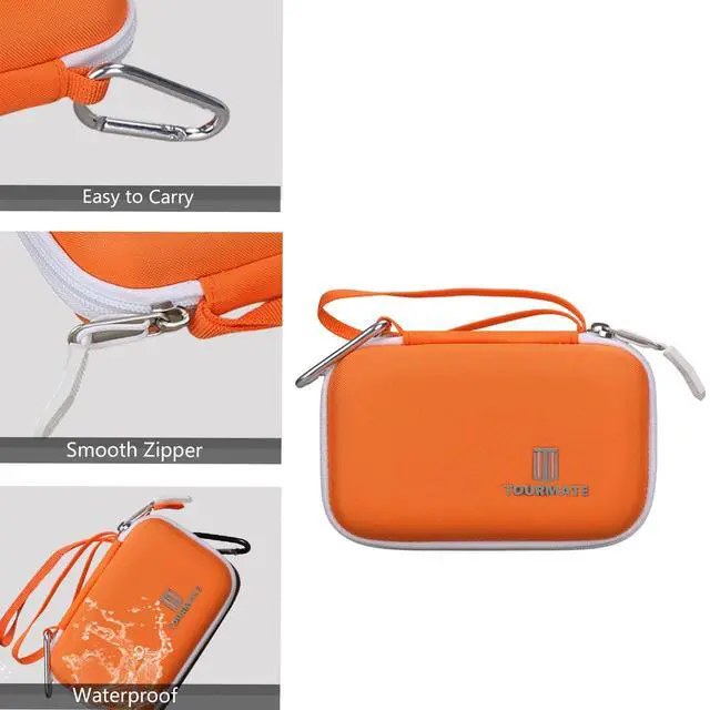 Alt view image 4 of 6 - Hard Case Compatible for LaCie Rugged Mini 1TB/ 2TB/ 4TB/ 5TB External Hard Drive Portable HDD, Case Only (Orange & White)