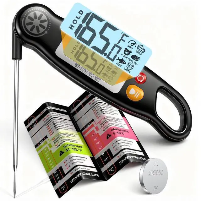 Main image of Meat Thermometer Digital - Instant Read Food Thermometer with Backlight for Cooking Grilling Baking Kitchen Candy BBQ Oil Liquid, Backlit Display, Battery Included