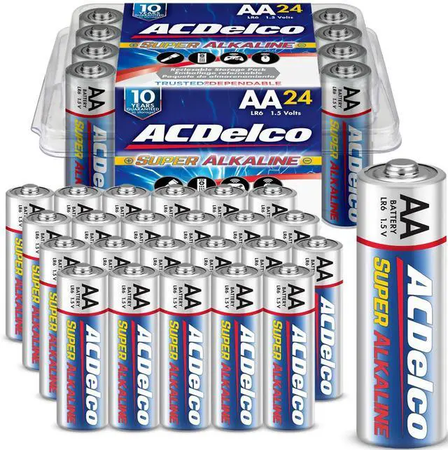Main image of ACDelco 24-Count Double AA Batteries, Maximum Power Super Alkaline Battery for Home and Office, 10-Year Shelf Life, Reclosable Packaging