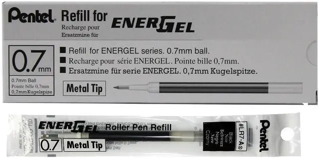 Main image of Refill Ink for EnerGel Liquid Gel Pen, (0.7mm), Metal Tip, Black Ink, Box of 12 (LR7-A)