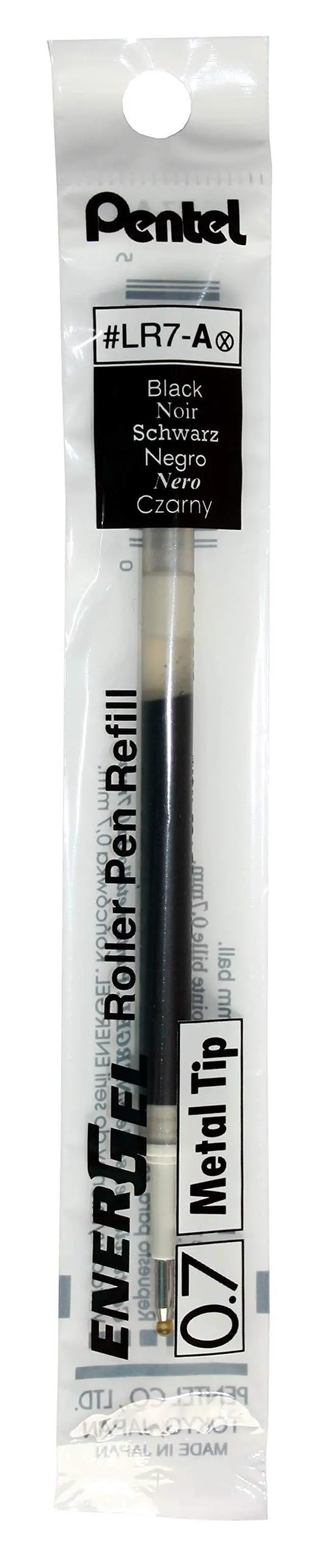 Alt view image 2 of 3 - Refill Ink for EnerGel Liquid Gel Pen, (0.7mm), Metal Tip, Black Ink, Box of 12 (LR7-A)