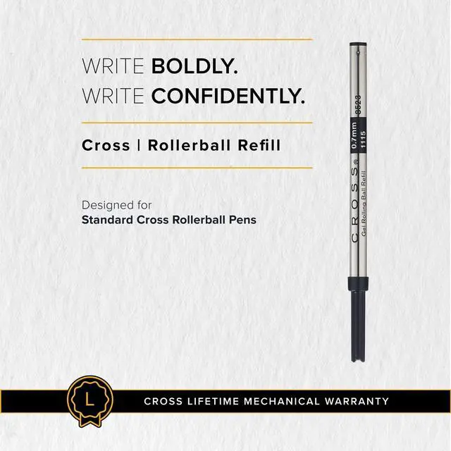Alt view image 6 of 6 - Selectip Gel Rollerball Pen Refill, 2-Pack, Medium Point, Black Ink | Replacement Pen Refill for Executive Pens, Consistent Ink Flow, Bold Gel Ink, Smooth Laydown, Writes .7 Miles or 3,700 Ft