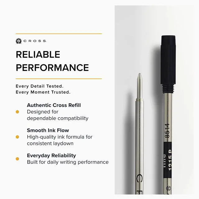 Alt view image 5 of 6 - Ballpoint Pen Refill, Black, Fine Point, 2-Pack Refill Set | Refill for Consistent Ink Flow, Quick-Drying, Writes 2.1 Miles or 11,500 Ft, Smudge-Free and Smear-Resistant