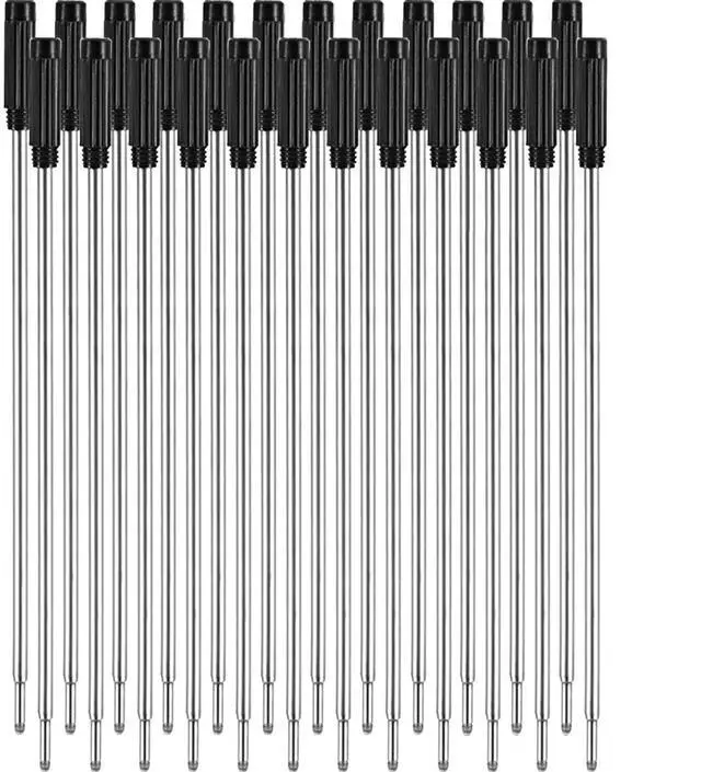 Main image of Pack of 24 Replaceable Ballpoint Pen Refills Smooth Writing 4.5 Inches (11.6 cm) and 1 mm Medium Tip (Black)