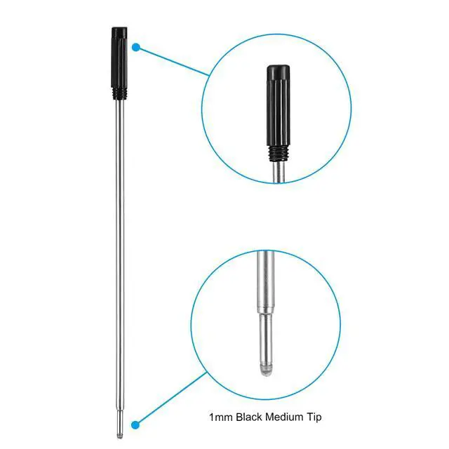 Alt view image 4 of 5 - Pack of 24 Replaceable Ballpoint Pen Refills Smooth Writing 4.5 Inches (11.6 cm) and 1 mm Medium Tip (Black)